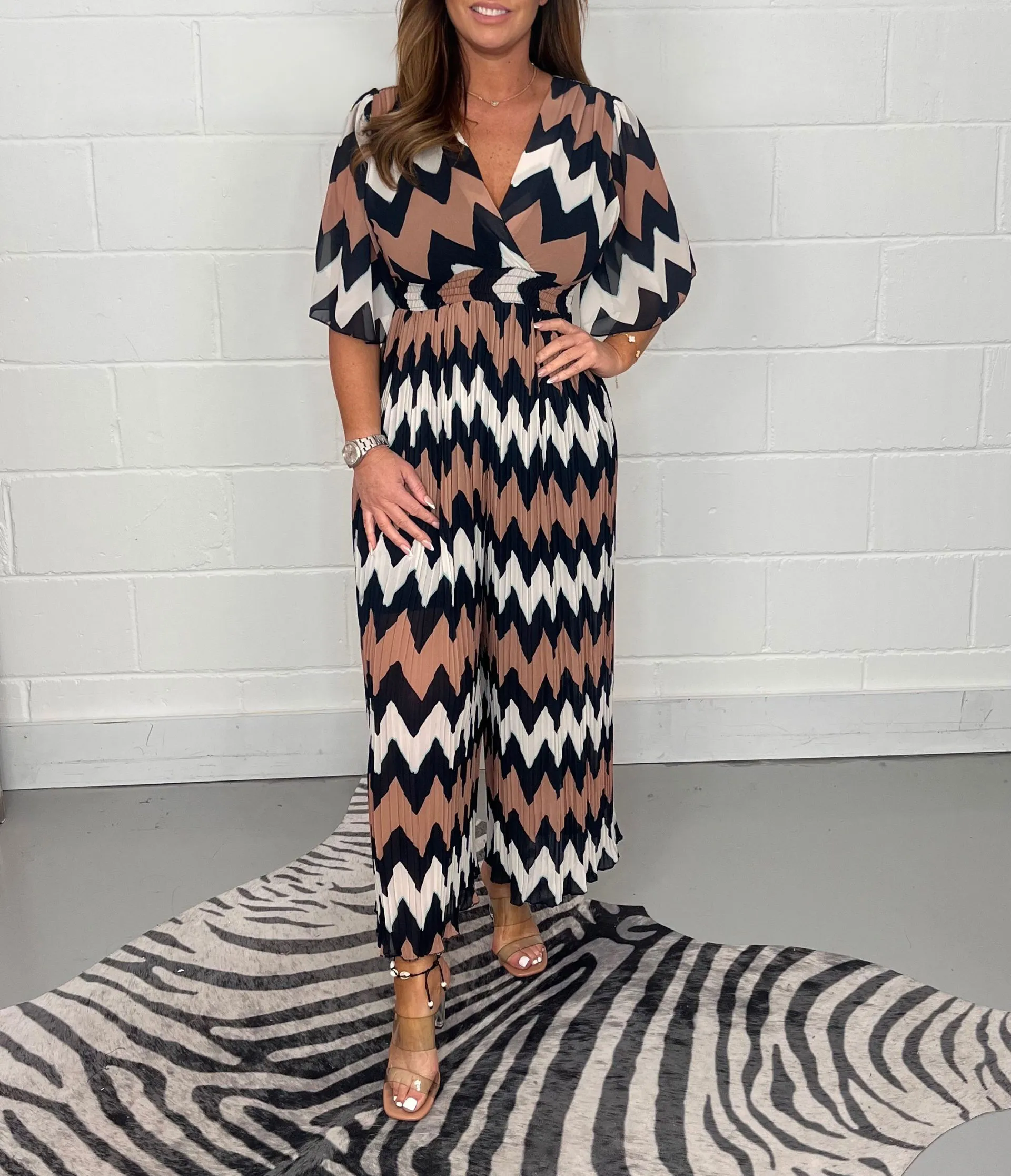Zig Zag Printed Jumpsuit